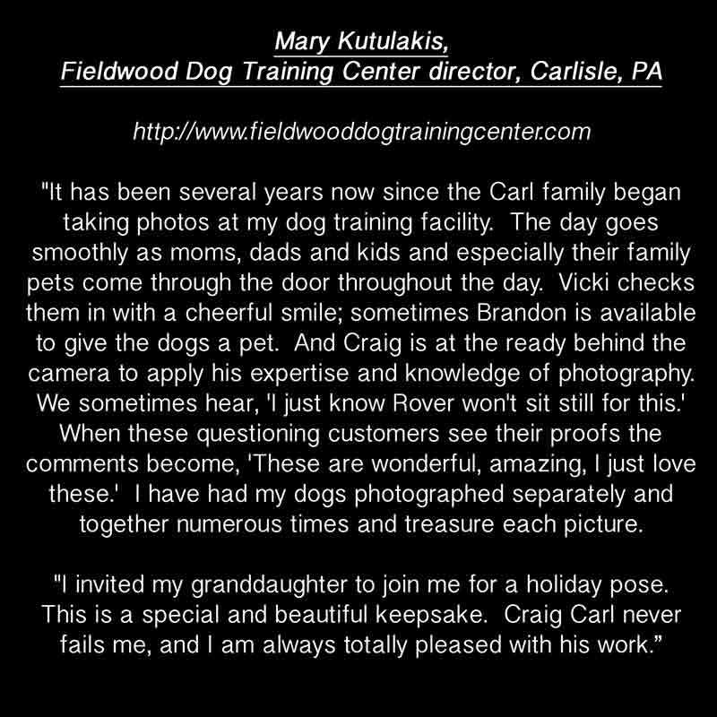 A testimonial from the dog trainer